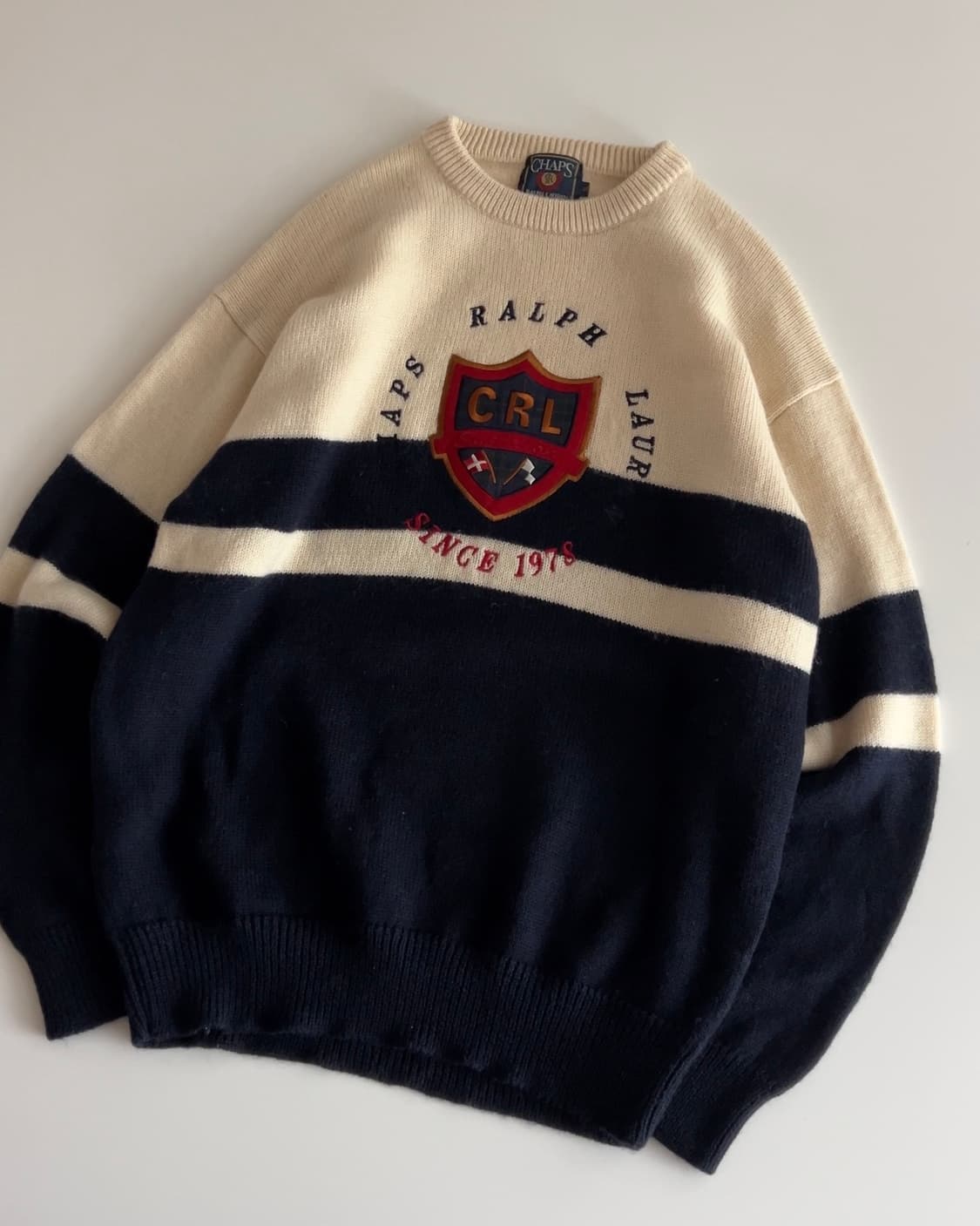 90s 찹스 랄프로렌 빅로고 울 니트 2L 상품이미지2