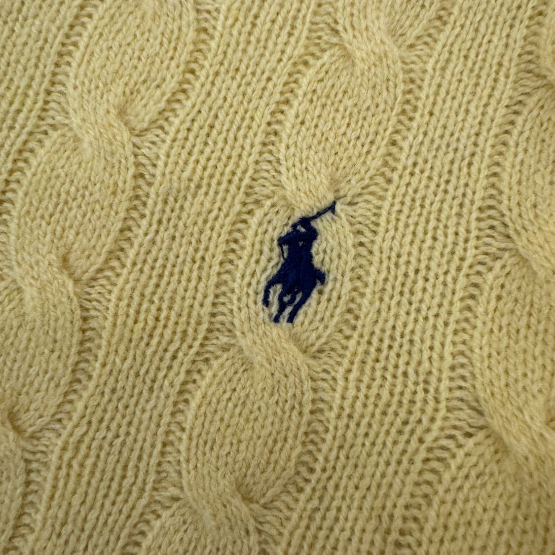 여성용 M(100) 폴로 랄프로렌 옐로우 캐시미어 케이블 라운드 니트  상품이미지4