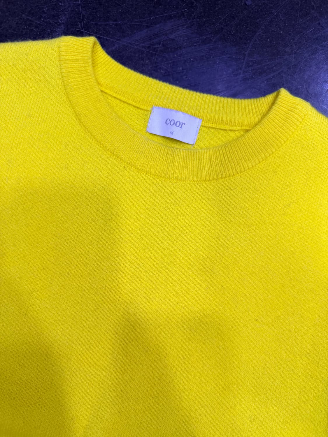 쿠어 탑필 울 라운드 니트 옐로우 M 상품이미지5