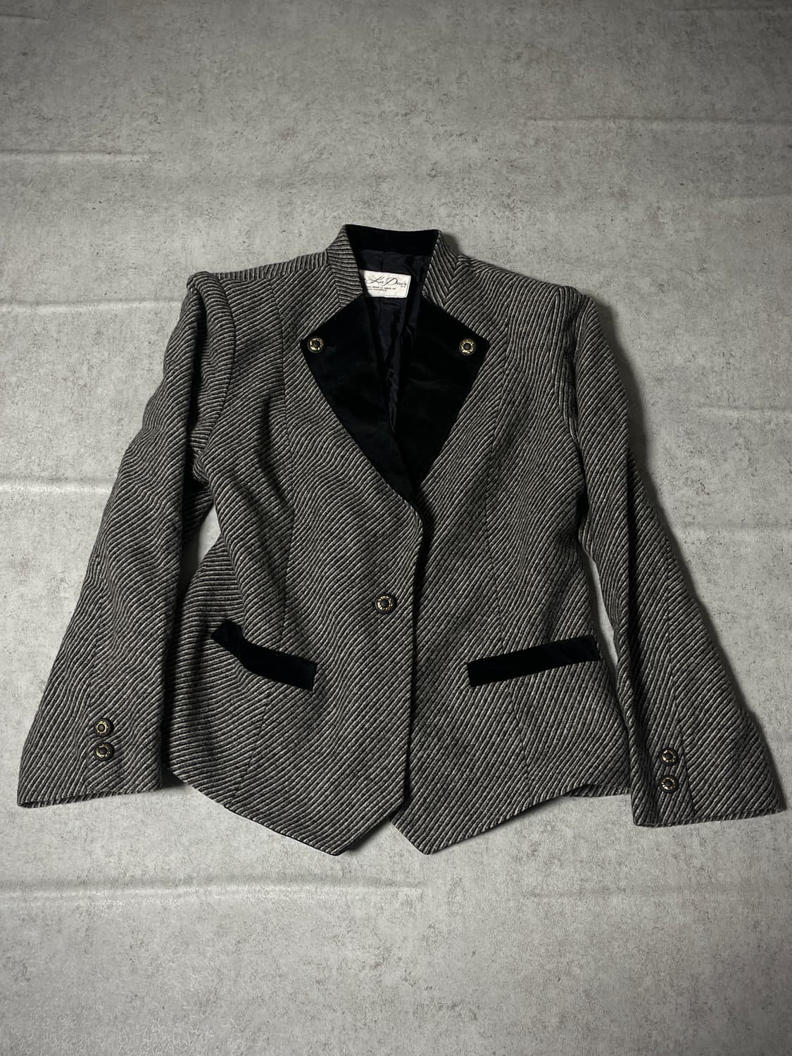 (La paix)velvet collar tweed jacket 상품이미지1