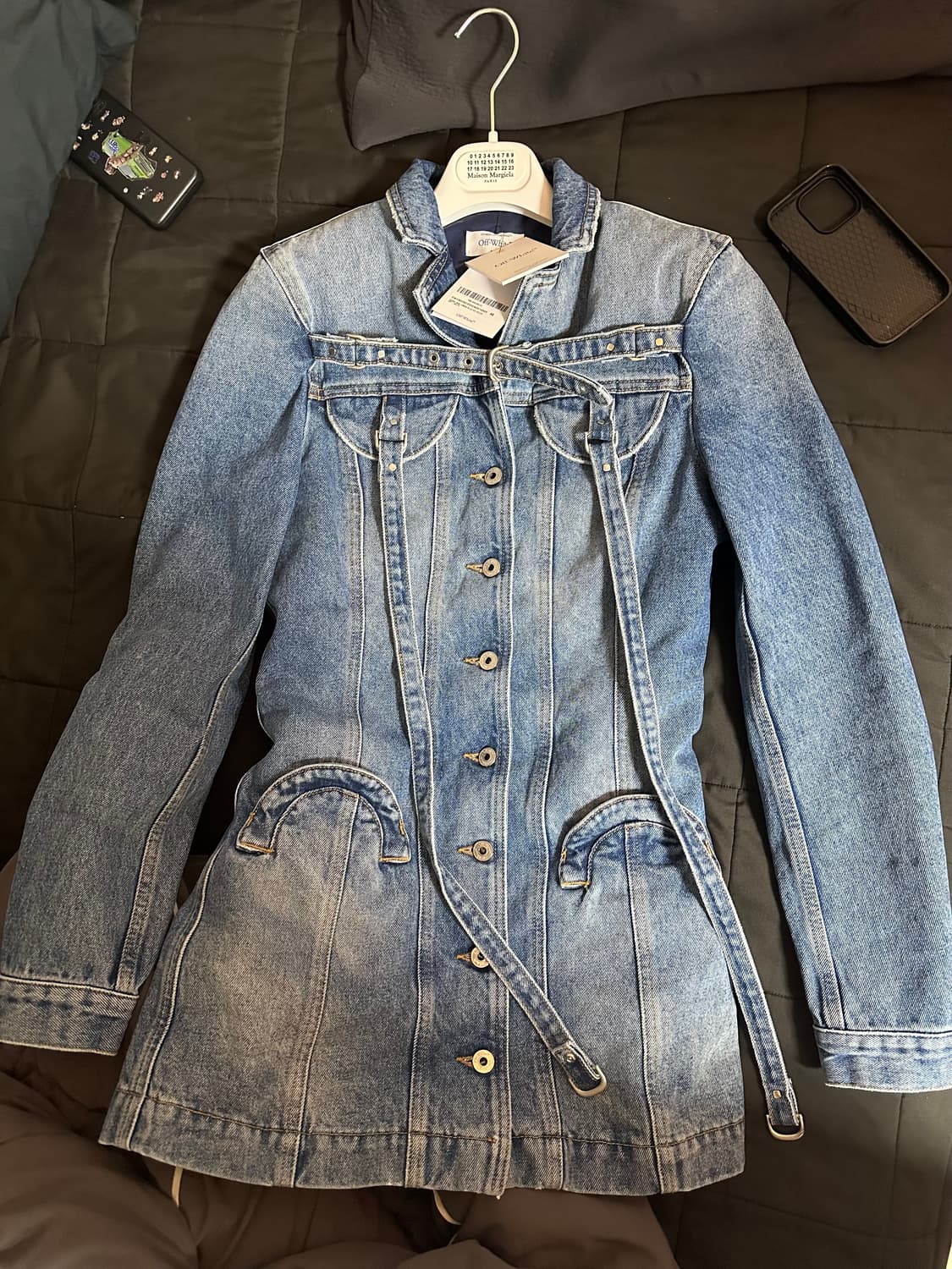 [새상품,40] 오프화이트 데님 카고 미니 드레스 상품이미지3