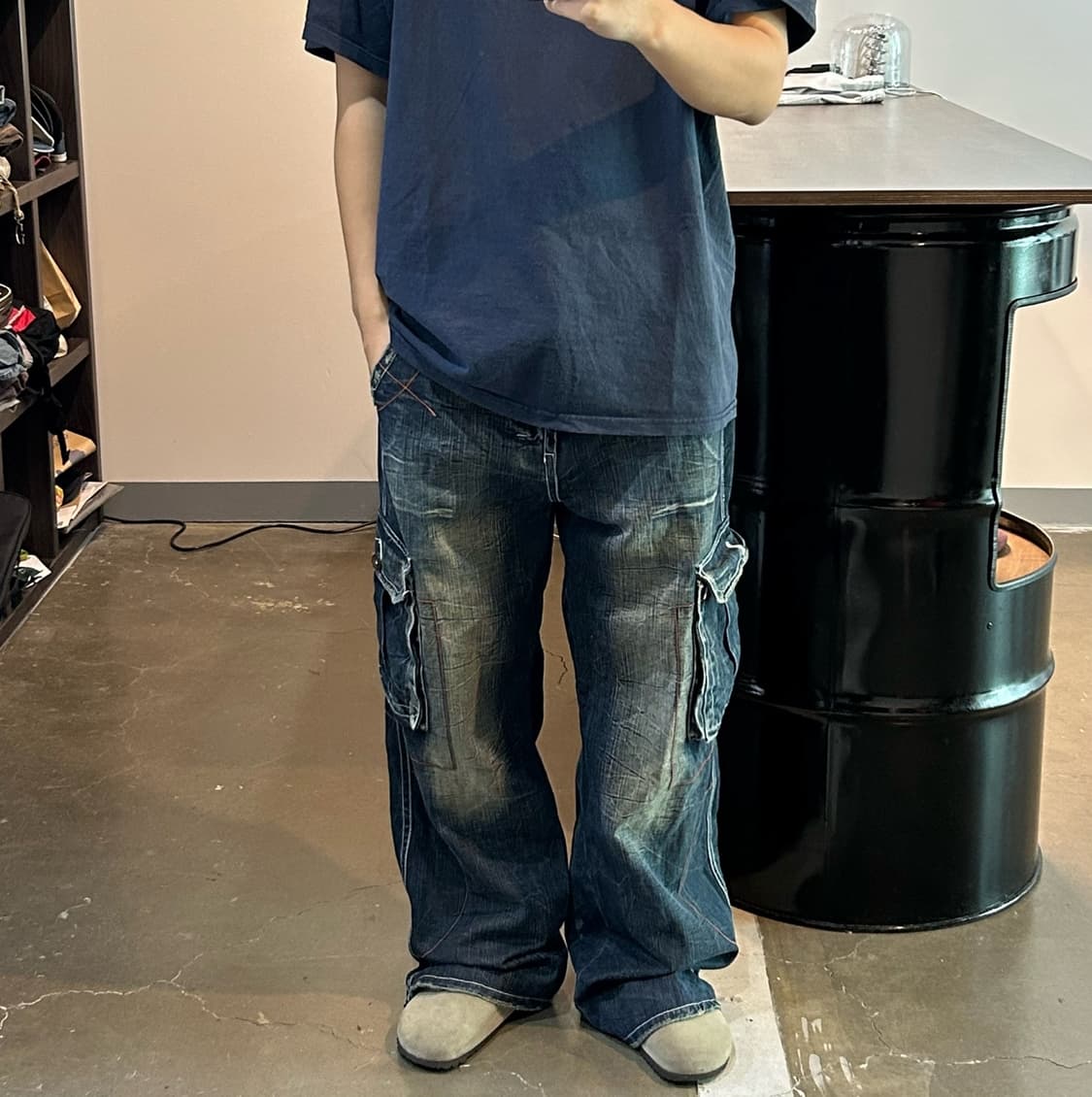 빈티지 데님 카고 팬츠 상품이미지5