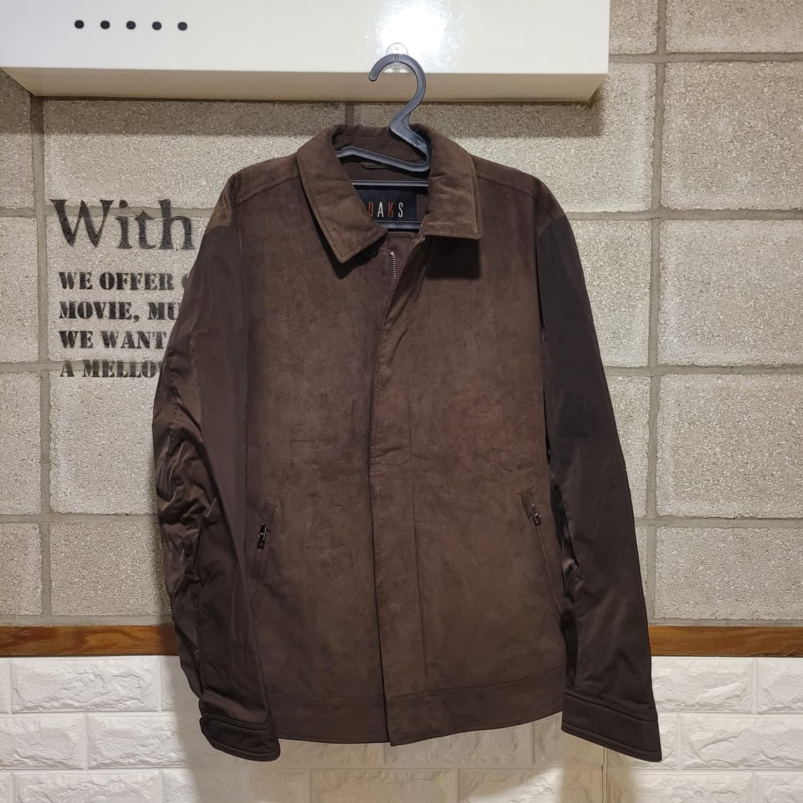 닥스 스웨이드 배색 자켓 100 상품이미지1