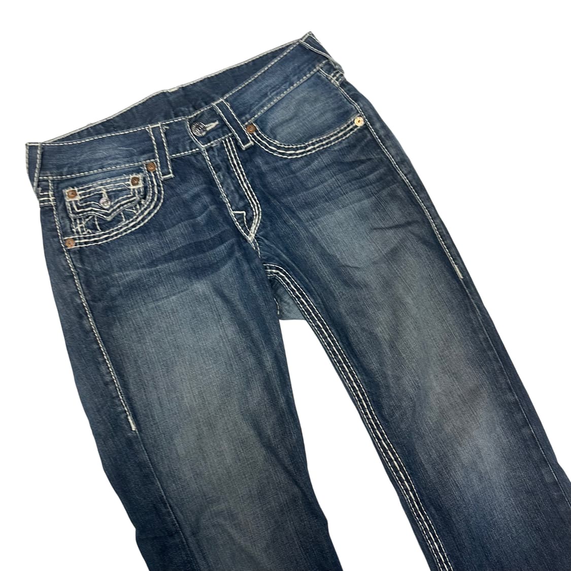 트루릴리전 화이트 스티치 스트레이트 워싱데님진 30 상품이미지2