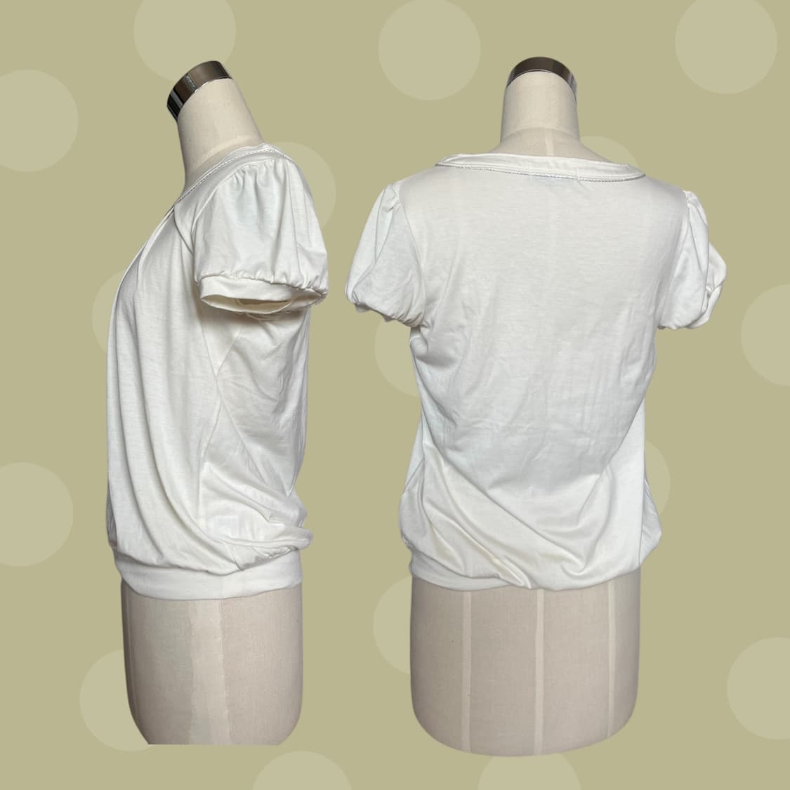 빈티지 아이보리 벌룬핏 퍼프소매 블라우스 상품이미지3