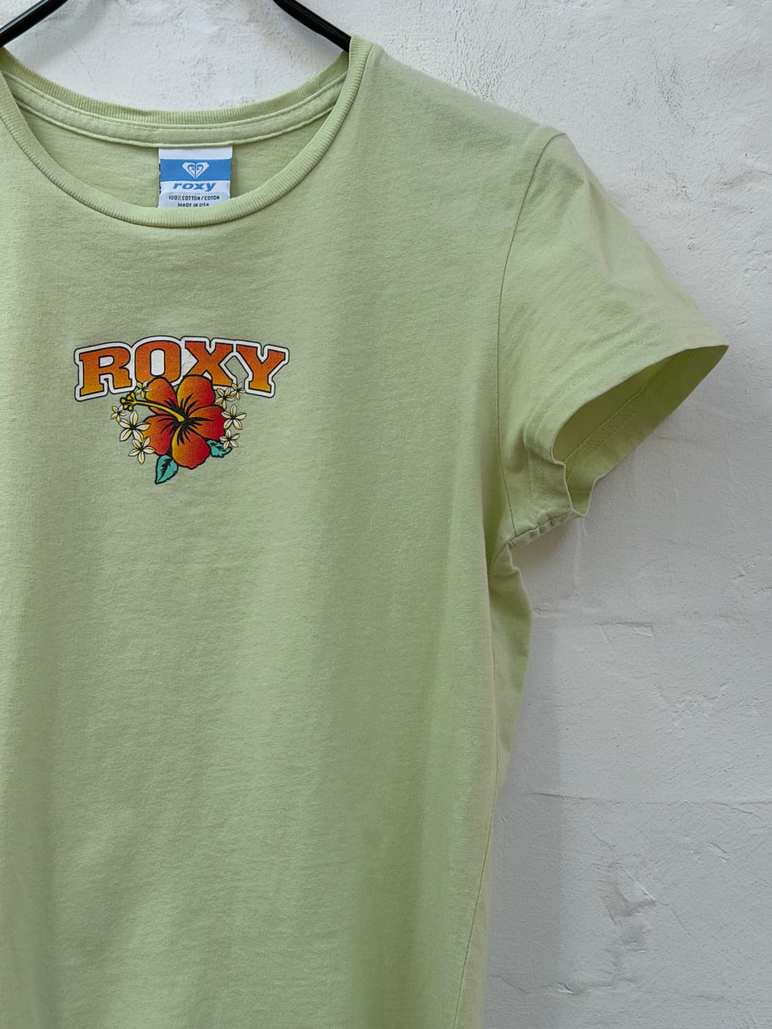 Roxy USA 록시 그린 컬러 크롭 반팔티 S 상품이미지4