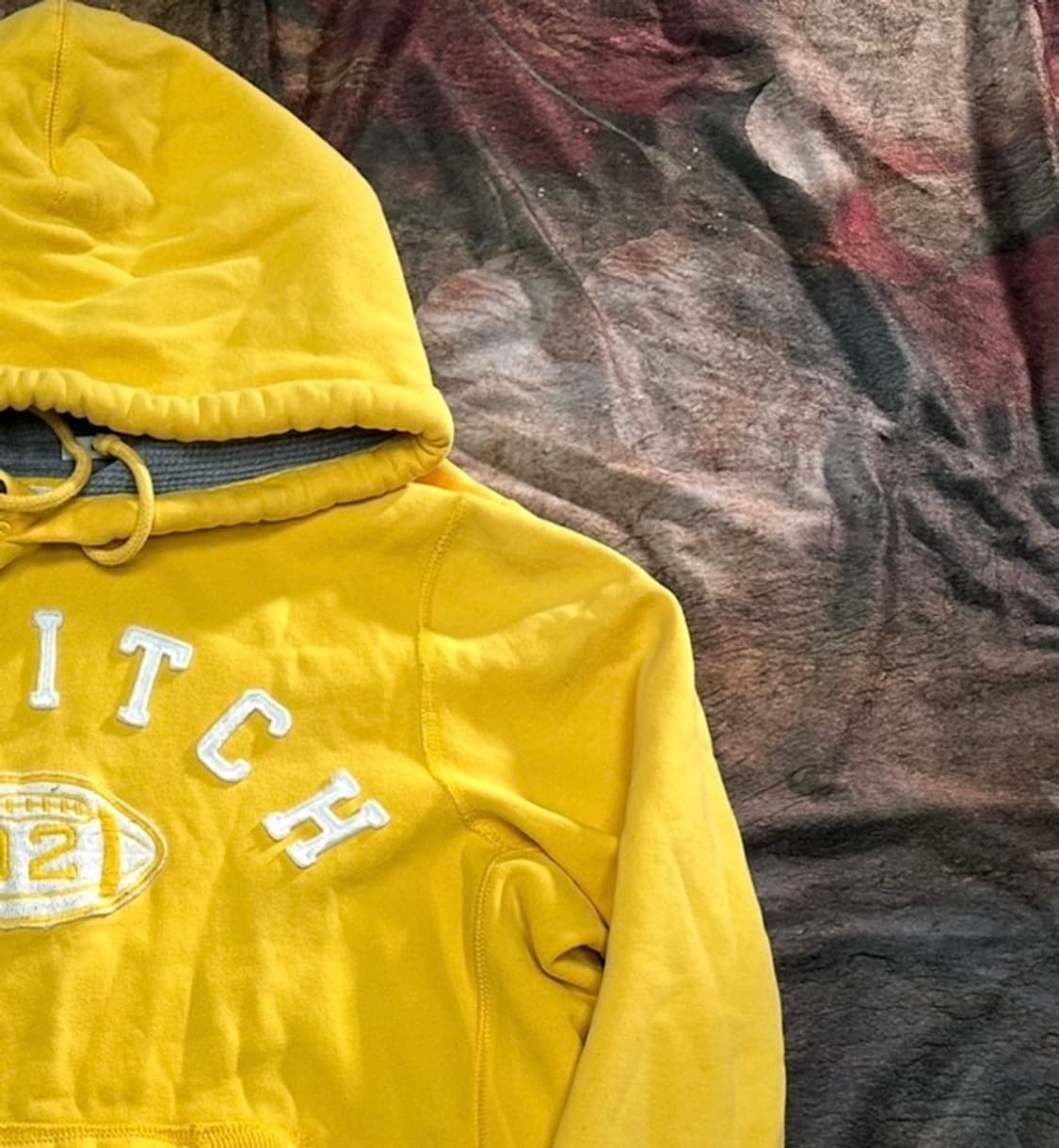 아베크롬비 빈티지 타이트핏 옐로우럭비후드티 L 상품이미지2