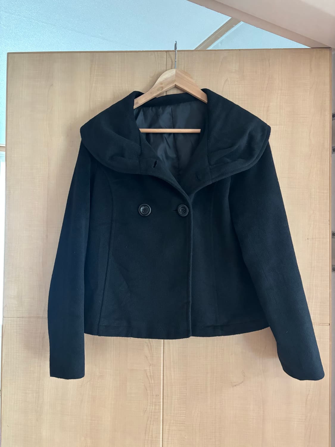 모리걸) 둥근카라 모직 블랙자켓 상품이미지2