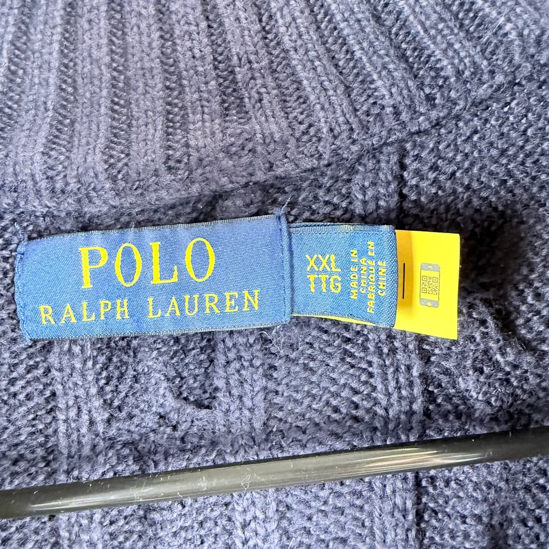 (110) 폴로랄프로렌 케이블 꽈배기 코튼 하프집 니트 네이비 상품이미지3