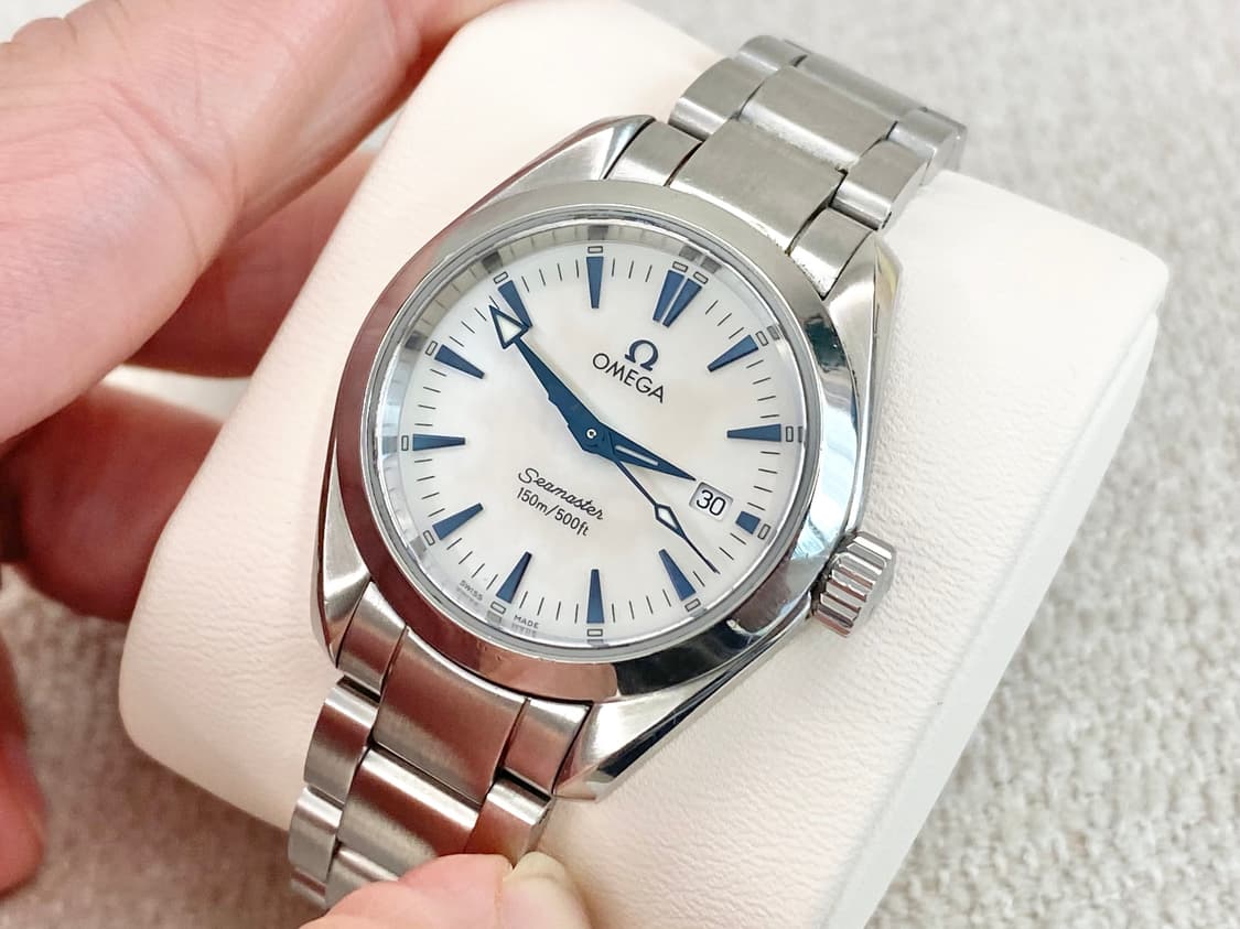 오메가 아쿠아테라 여성용2577.70 블루핸즈 펄 문자판 29mm 쿼츠 상품이미지7