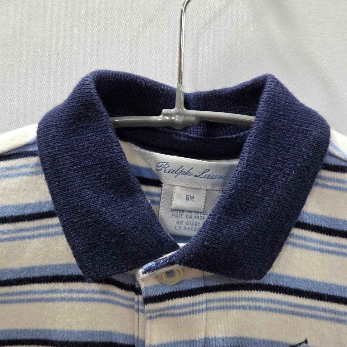 폴로랄프로렌 키즈 코튼 카라 스트라이프 바디수트 6M 상품이미지7