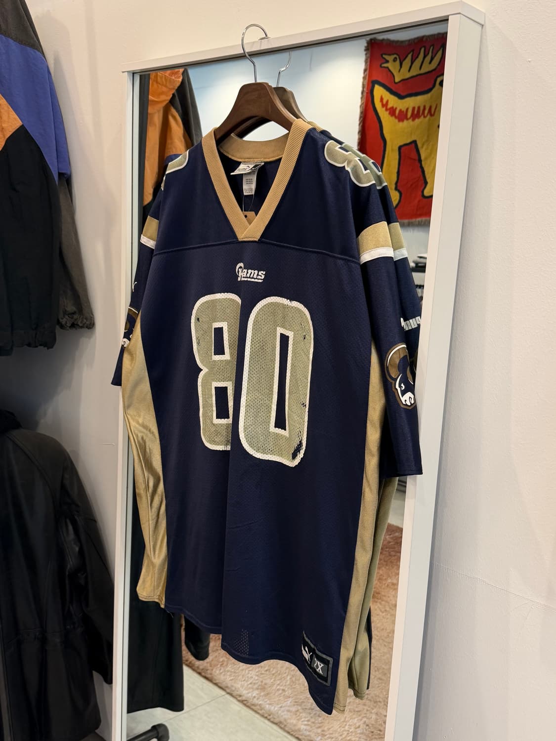 90s Puma 올드 푸마 NFL LA 램스 No.80 풋볼 저지 USA 상품이미지1