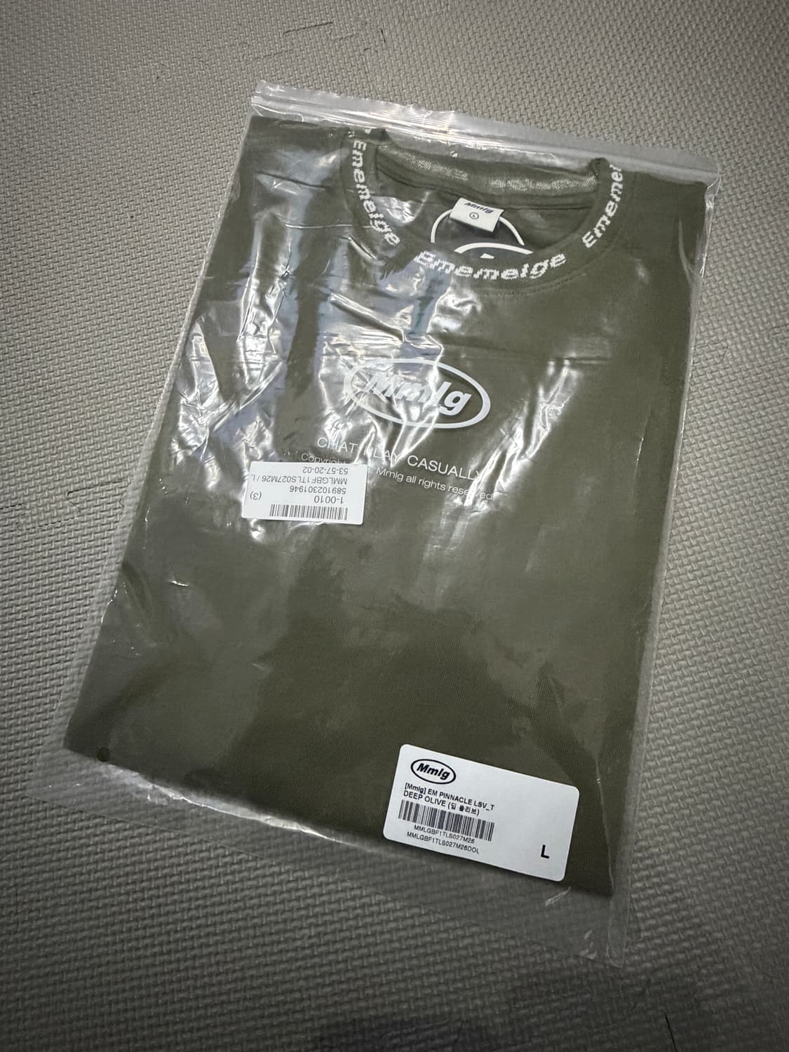 Mmlg 롱슬리브 티셔츠 딥올리브 L (새상품) 상품이미지7