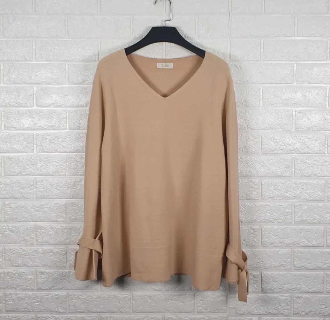 [F]타임 모직 브이넥 니트 상품이미지1