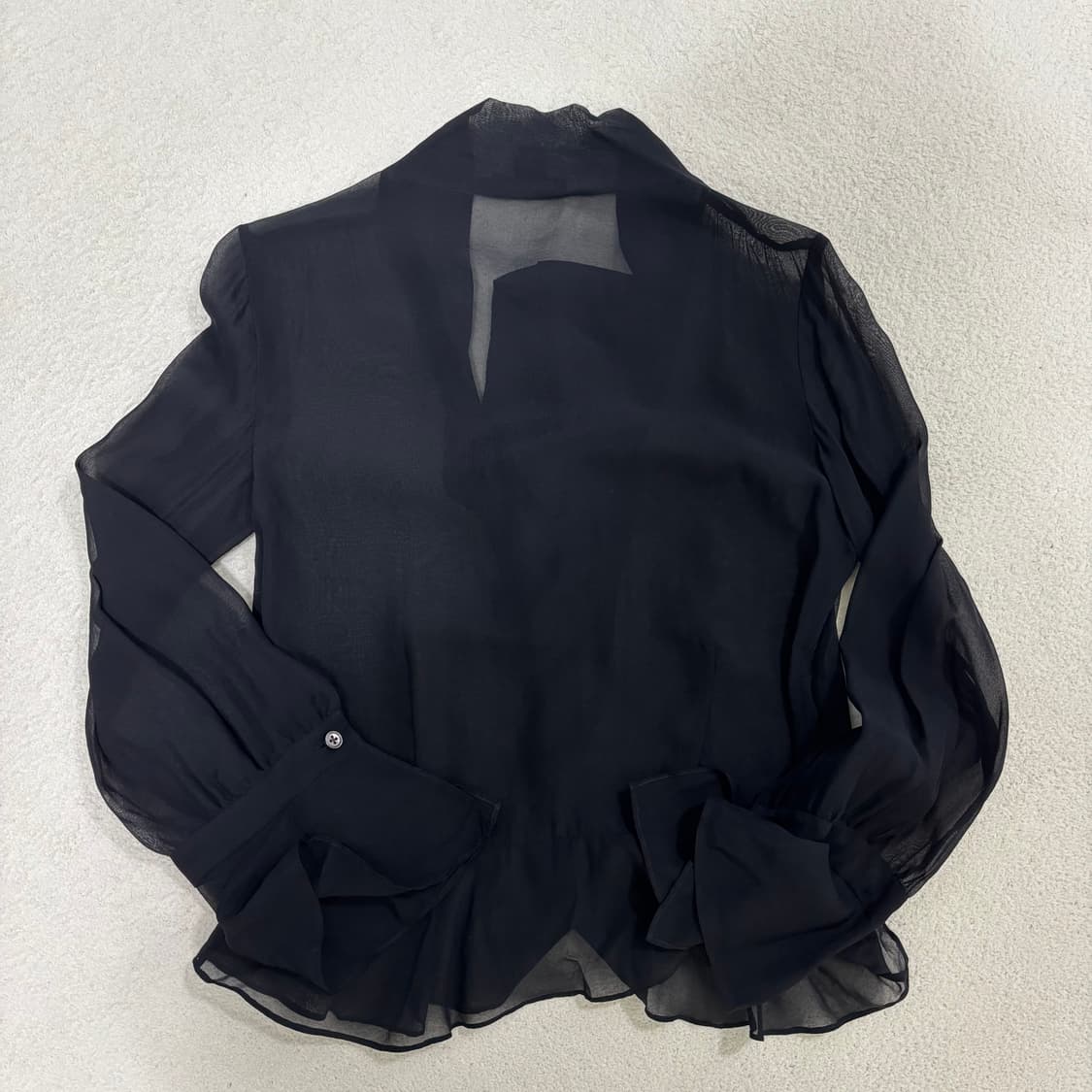 (실측 참고) DKNY 시스루 타이 블라우스 1205 상품이미지2