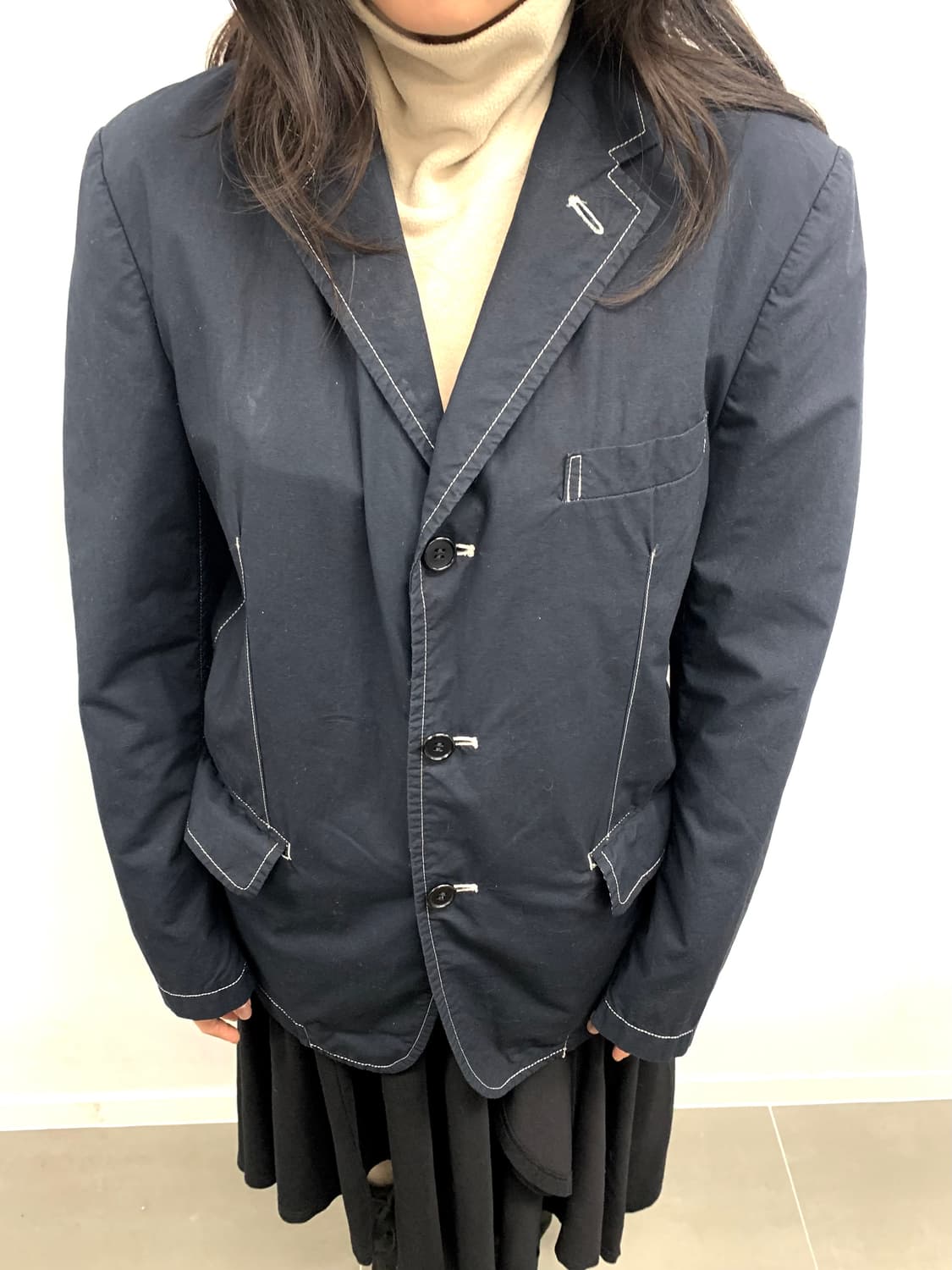 꼼데가르송 옴므 스티치 깅엄 자켓 s 상품이미지2