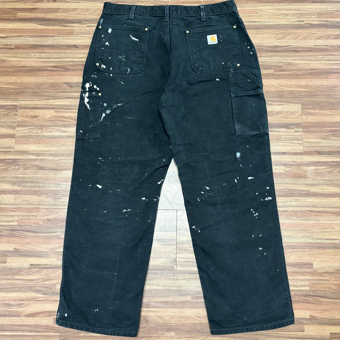 미제 칼하트 더블니 페인티드 블랙 카펜터 워크 팬츠 36 상품이미지4