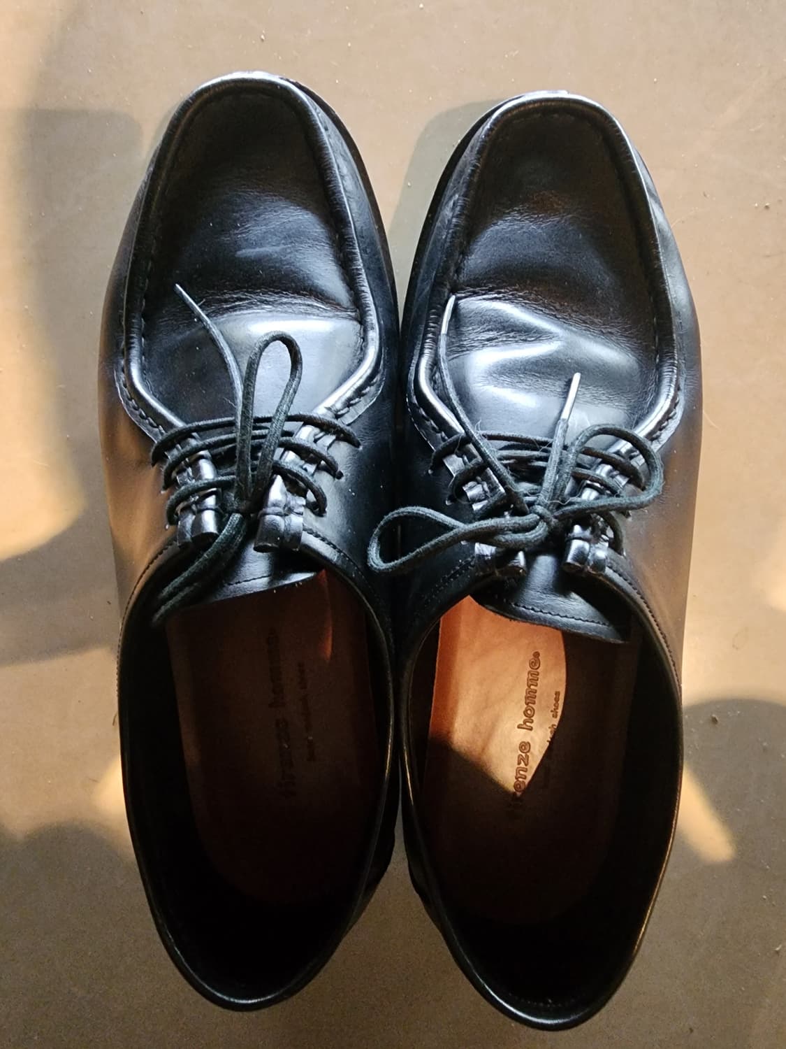 피렌체 아뜨리에 모크 슈즈 팜. (270~275)사이즈 블랙 구두 단화 상품이미지1