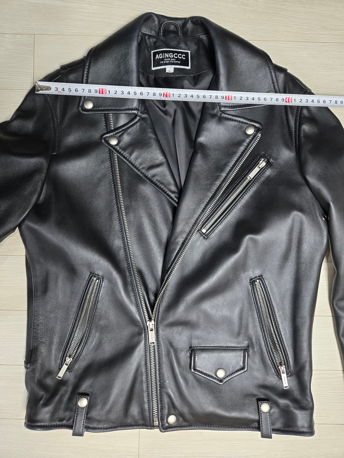 (AGINGCCC)의 파인 레더 라이더 자켓 상품이미지3