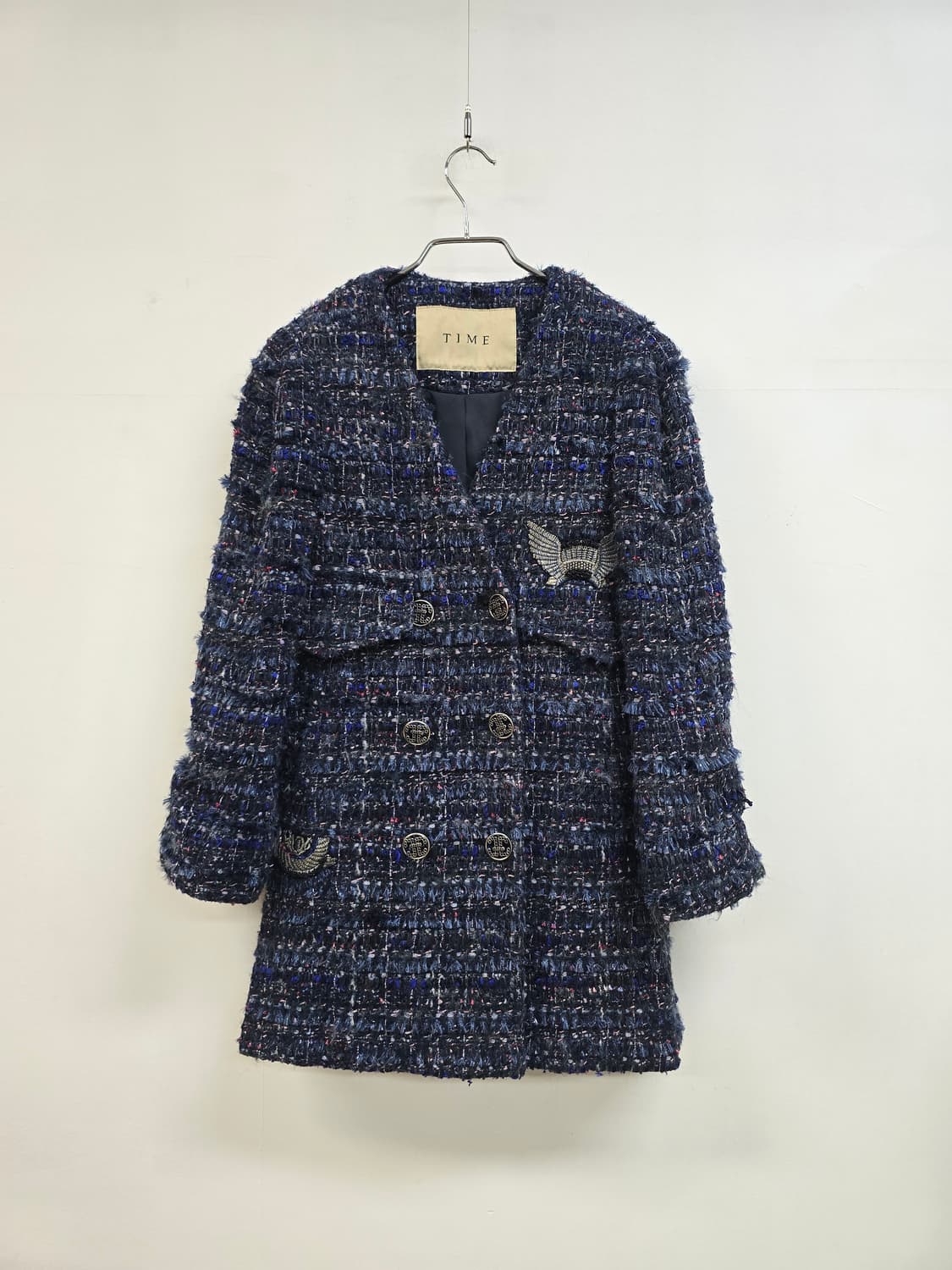 한섬 타임 화사한 색감 도톰 노카라 트위드자켓 상품이미지1