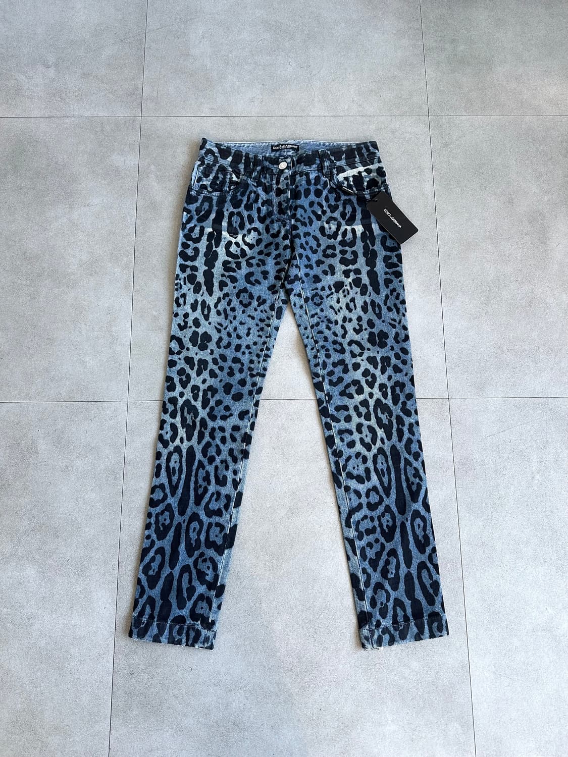 돌체앤가바나 블루 레오파드 데님팬츠 상품이미지1