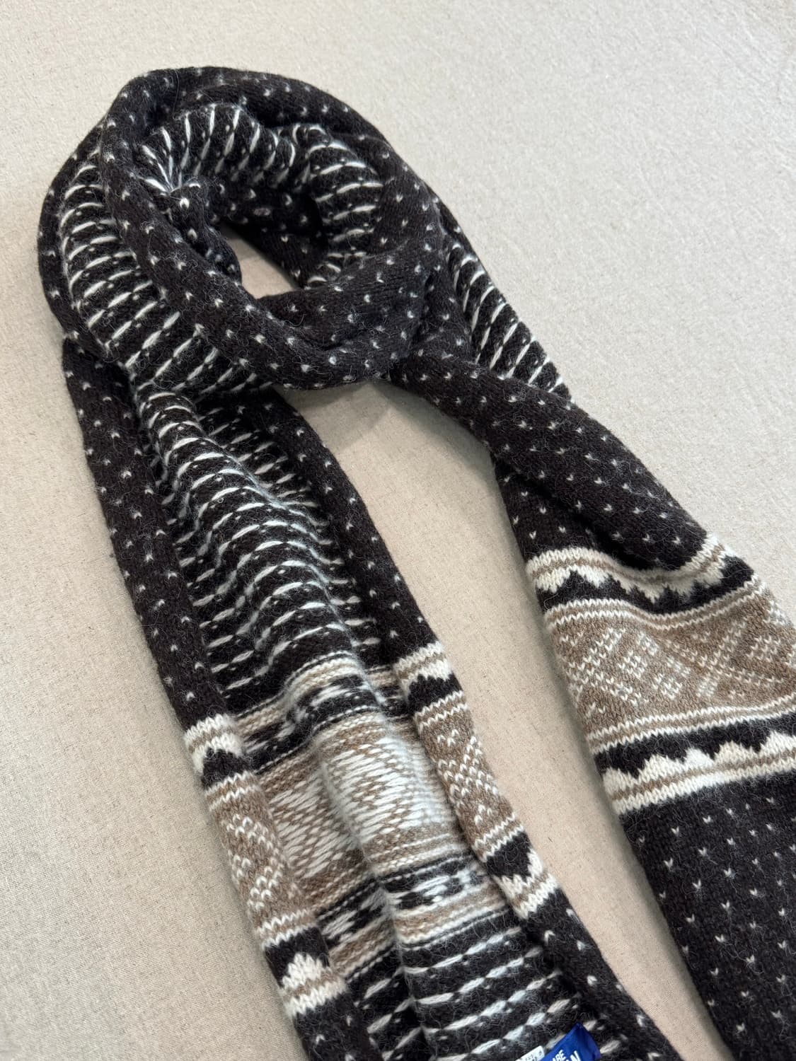 준야와타나베 노르딕 울 브라운 머플러 상품이미지3