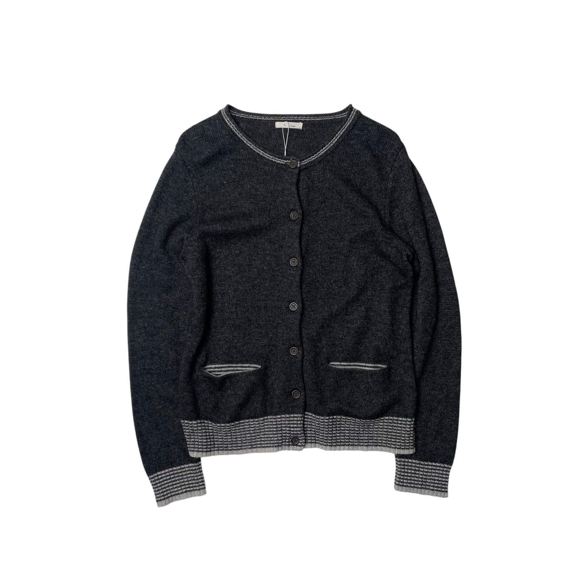 Closshi stripe knit point cardigan 상품이미지1
