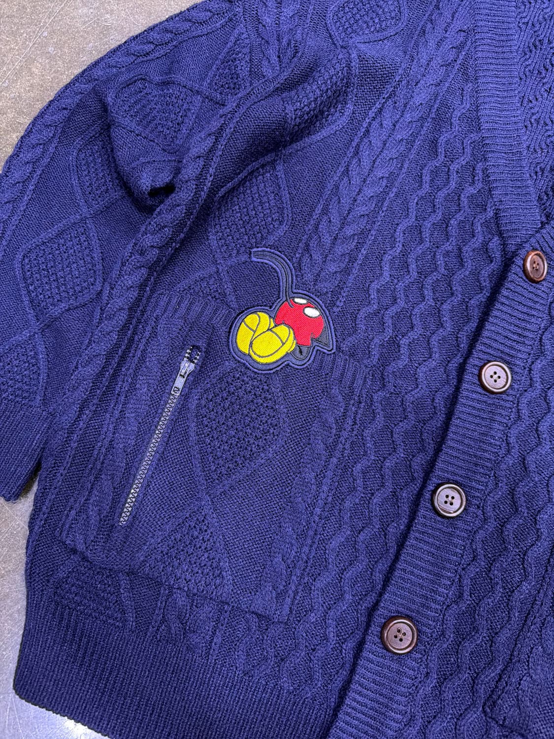 오아이오아이 oioi 디즈니 콜라보 미키마우스 케이블 니트 가디건 상품이미지6