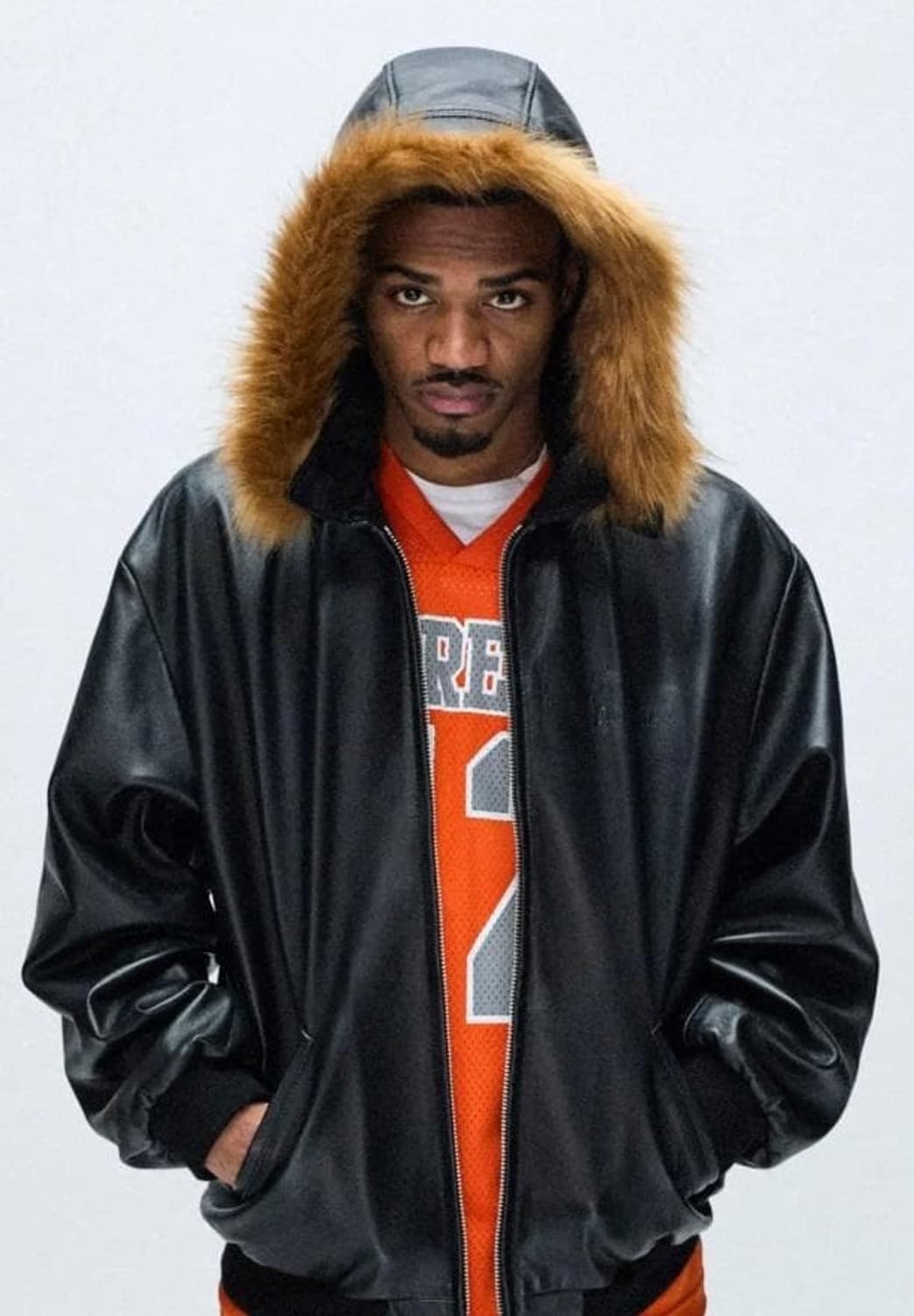 Supreme x schott 24ss 레더 후드 퍼 자켓 상품이미지1