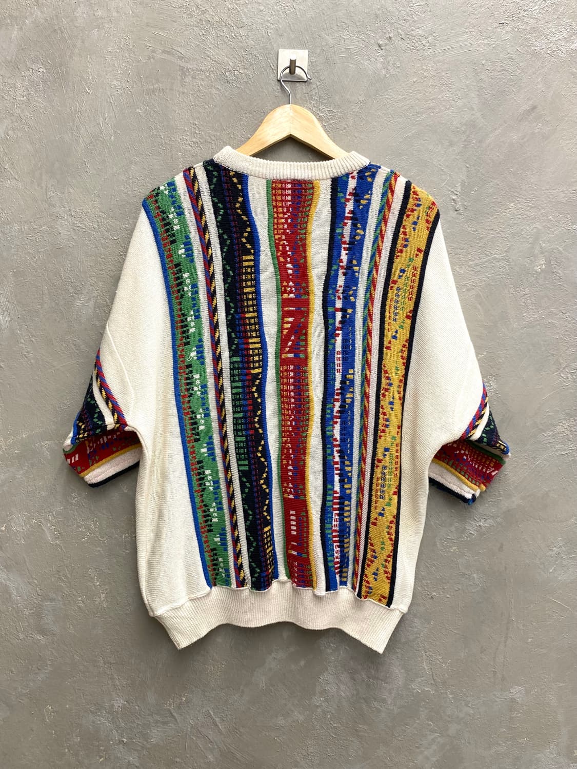 [XL] 90s Tre Castelli 이태리 메이드 반팔 케이블 니트 상품이미지5