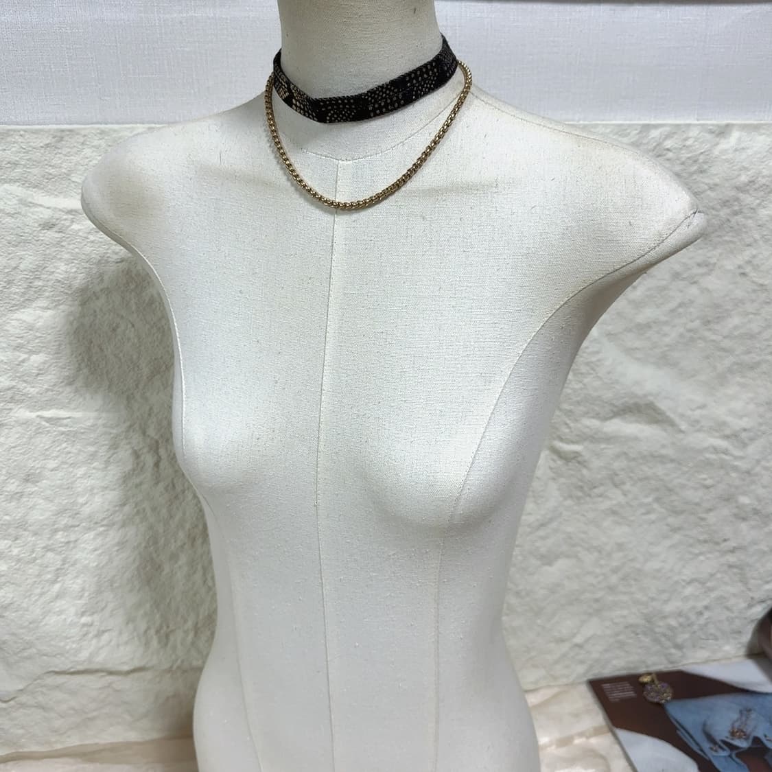 빈티지 고딕 데님 메탈 박스체인 목걸이세트 상품이미지1