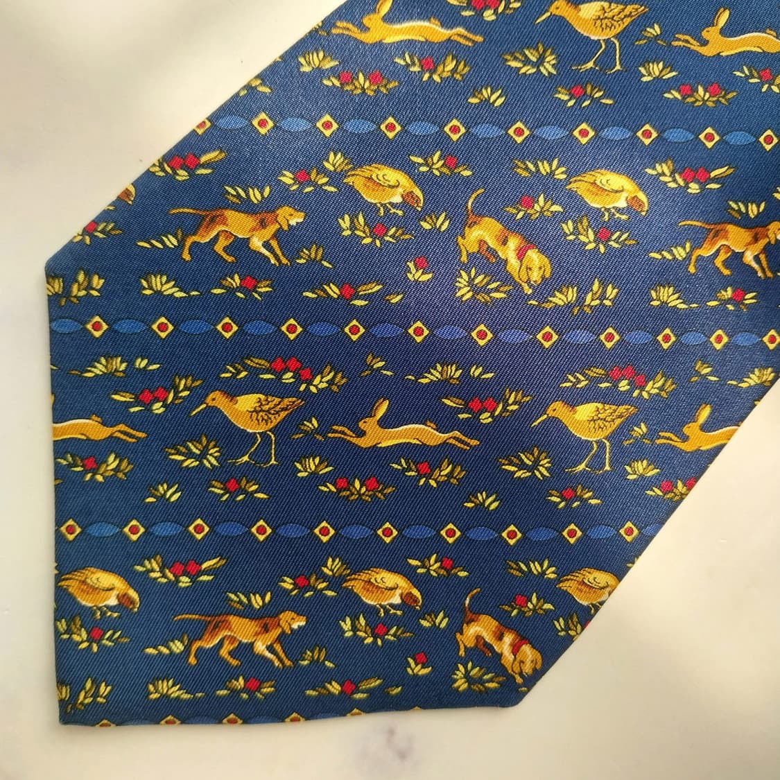 살바토레 페라가모 애니멀 모티브 넥타이 9.5cm S~A+등급 K2426 상품이미지6