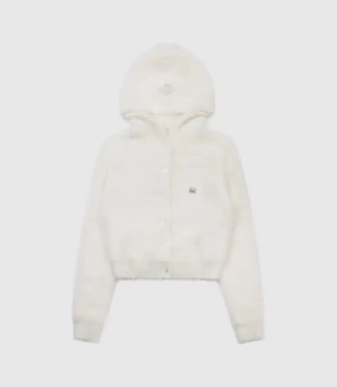 배드블러드 모헤어 후드 가디건 화이트 상품이미지2