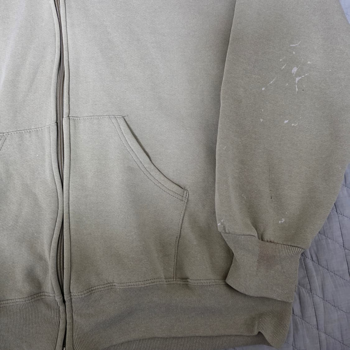 [L] 90s 빈티지 러셀 애슬레틱 탄, 베이지 후드집업 ver. 페인팅 상품이미지2