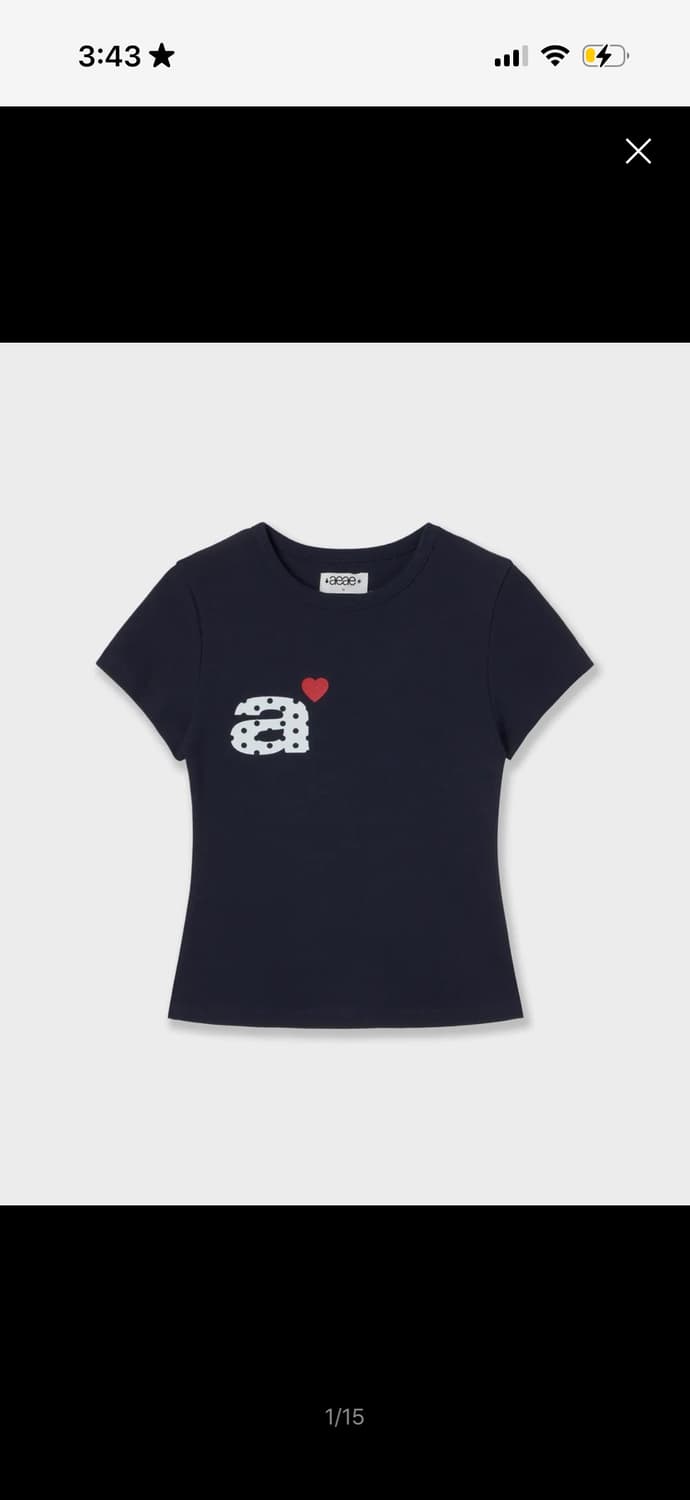 aeae DOT SMALL LETTER TEE 도트 반팔 티셔츠 네이비 상품이미지1