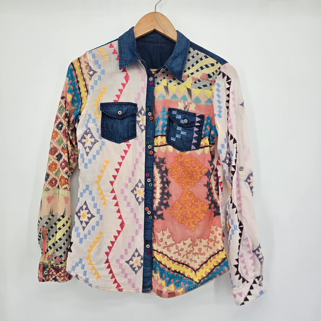 Desigual 패턴 자수 셔츠 S 상품이미지9