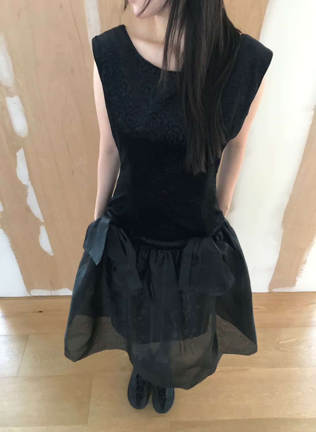 vintage velvet pattern dress 상품이미지4