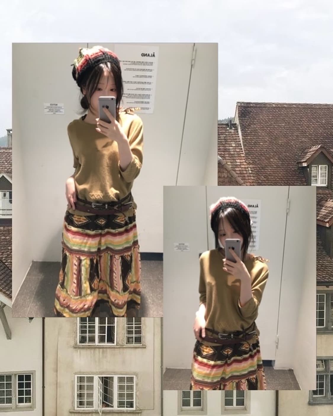 빈티지 베이지 히피 코디세트 상품이미지1