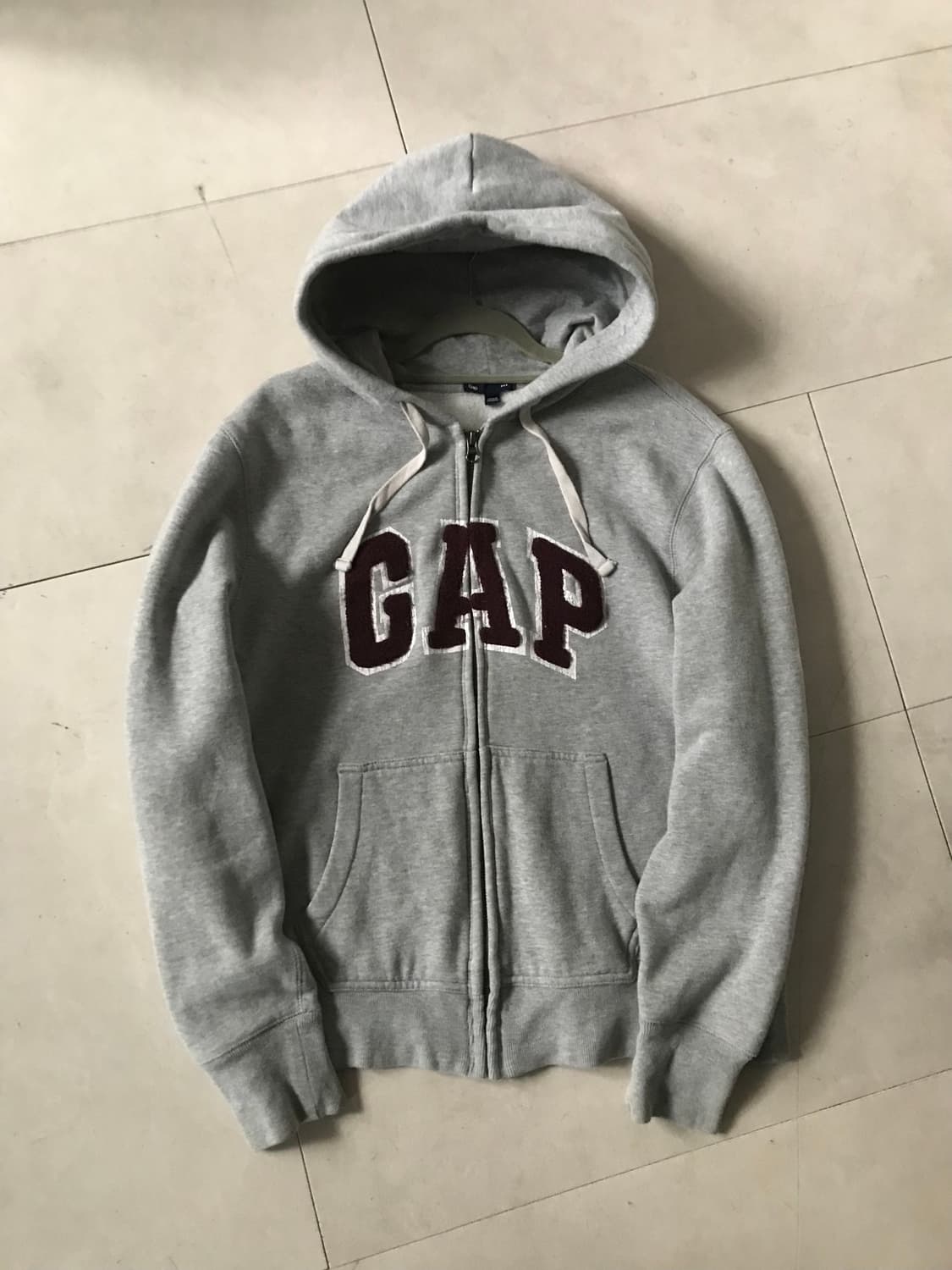 갭 그레이 버건디 후드집업 상품이미지8