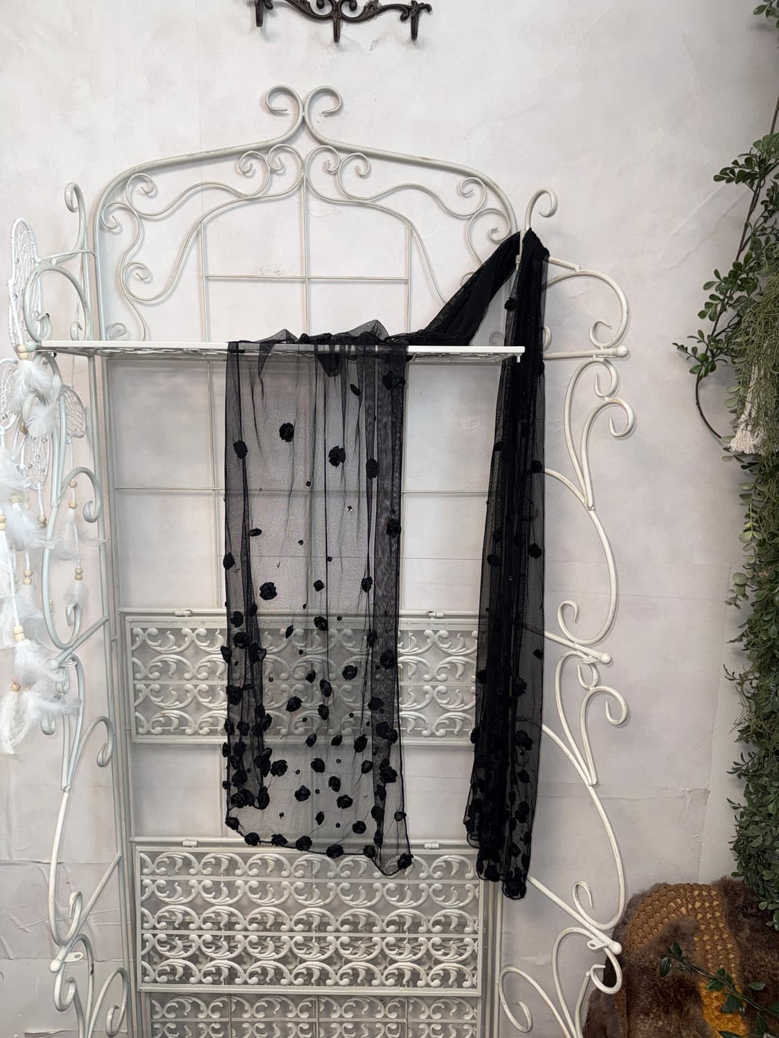 Black rose spangle maxi scarf  상품이미지1