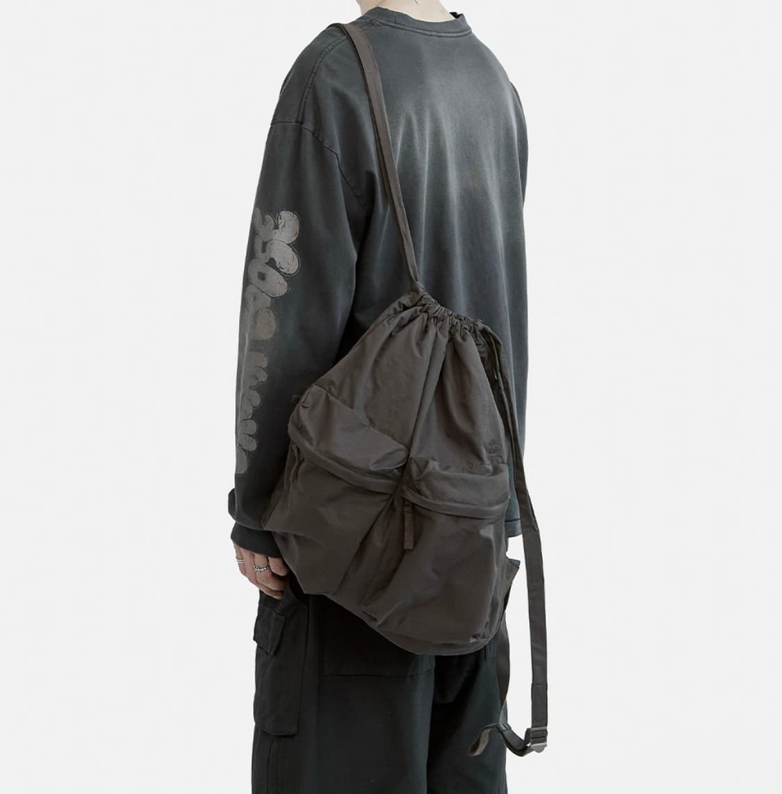 폴리테루 투포켓 드로우 백 브라운 백팩 가방 상품이미지5