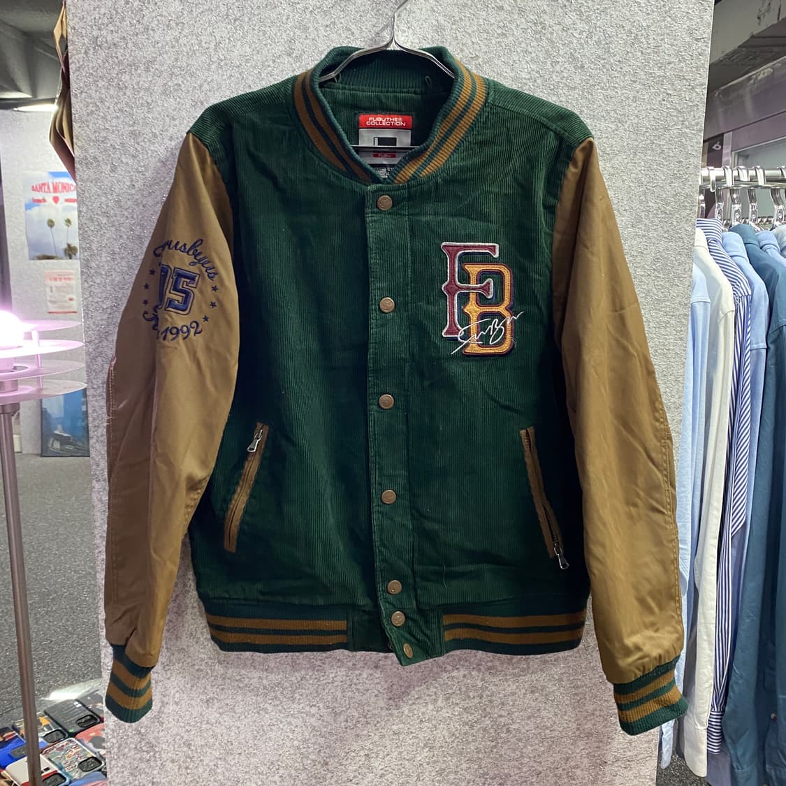 푸부 코듀로이 레더 배색 바시티 자켓 B3091 상품이미지1