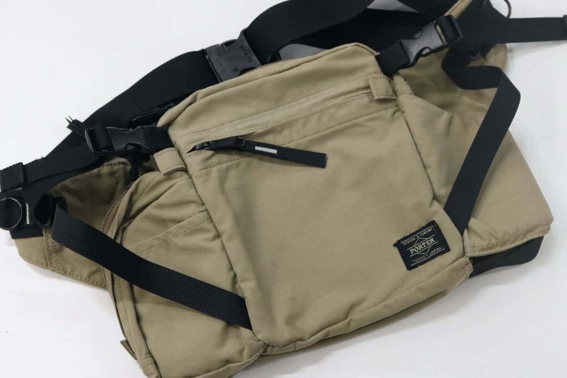 PORTER 포터 빈티지 베이지 코튼 나일론 웨이스트백 힙색 상품이미지3