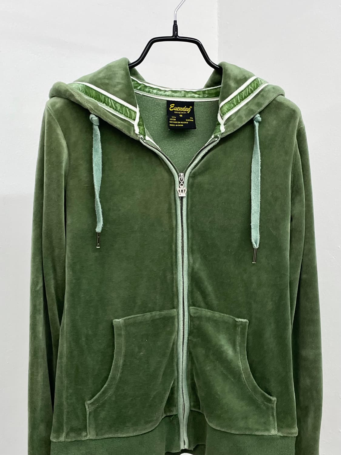 y2k 그린 티아라 벨벳 셋업💚 상품이미지3