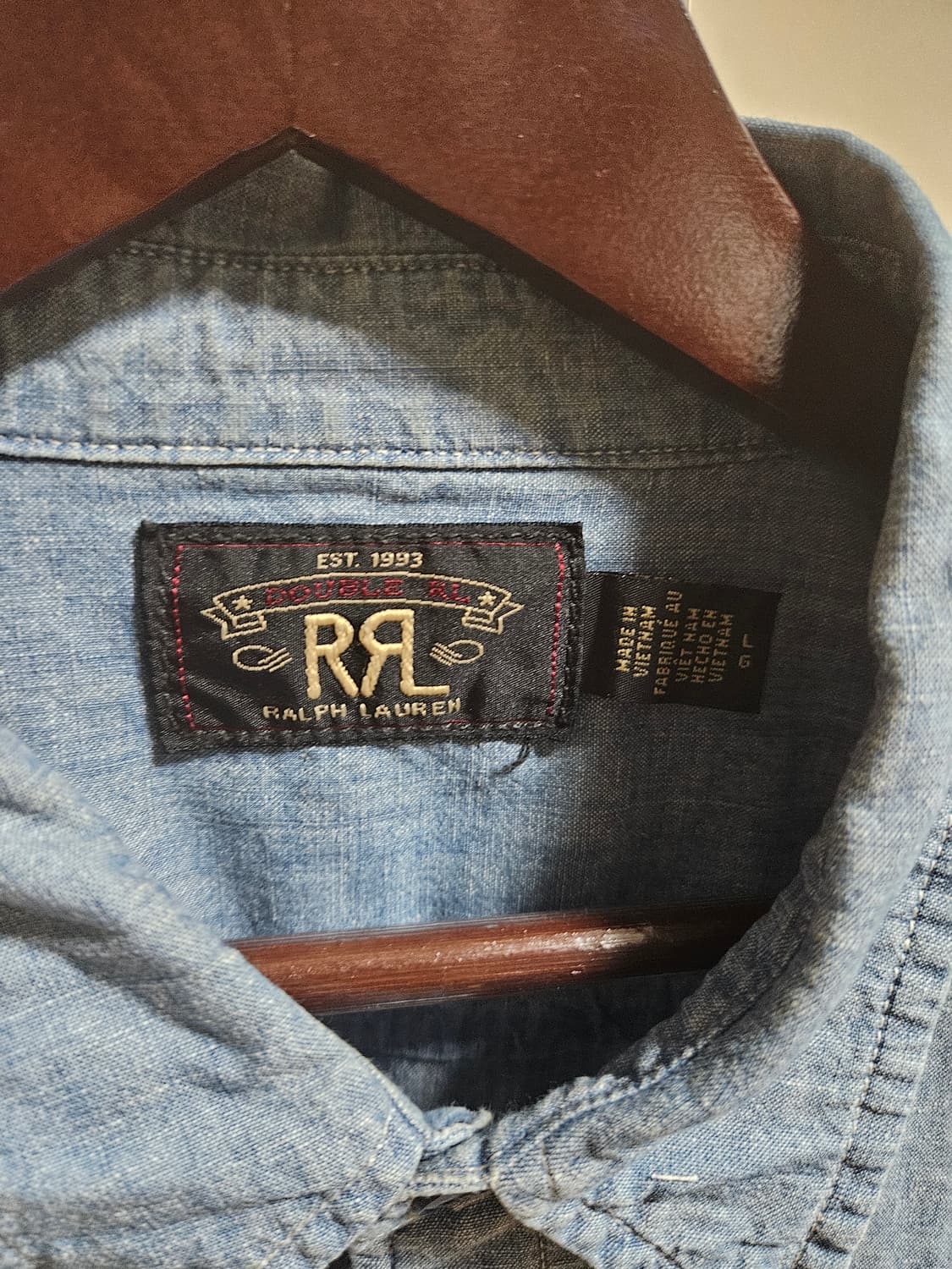 rrl 샴브레이 셔츠 자수(피오셔츠) L 상품이미지3