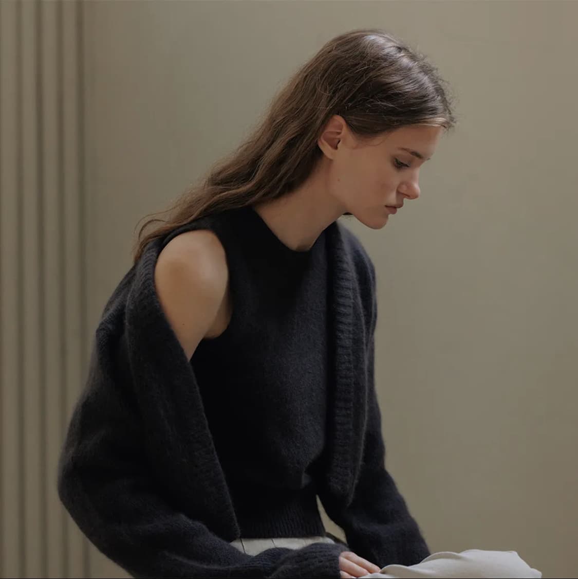 유라고 Tove raccoon knit sleeveless, bolero 상품이미지2