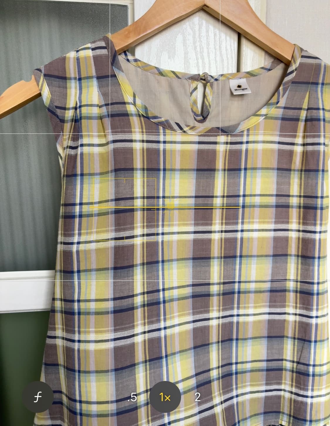 옐로우 체크 민소매 블라우스 상품이미지3