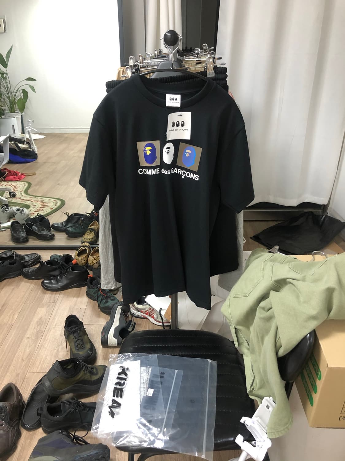 베이프 x 꼼데 콜라보 티셔츠 M 상품이미지2