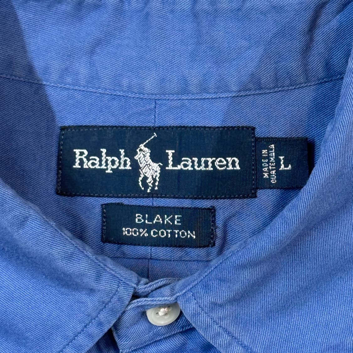 L) 폴로 랄프로렌 클래식 솔리드 셔츠 블루 블레이크핏 상품이미지6