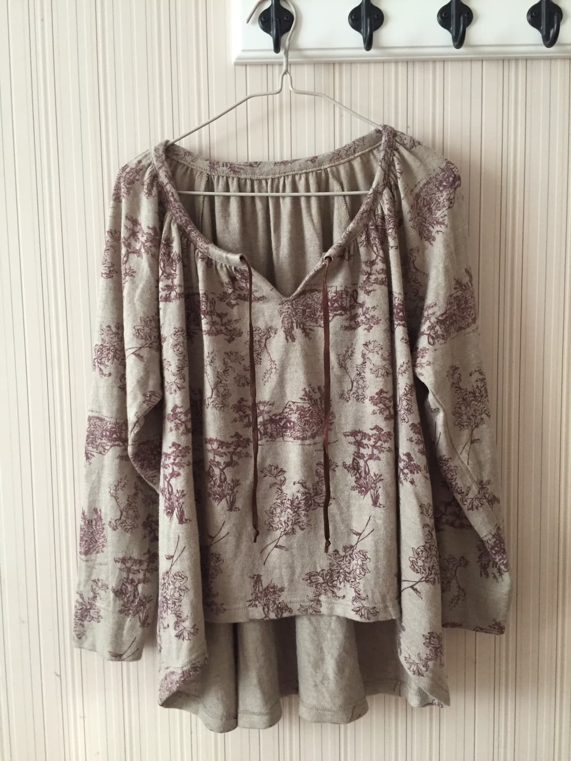 빈티지 패턴 플리츠 블라우스 상품이미지2